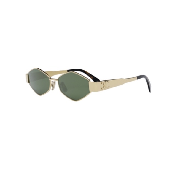 Celine Hexagon Metal Triomphe CL40254U 30N Metal Shiny Endura Gold Sunglasses - Picture 1 of 2